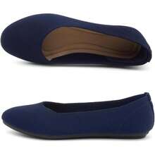 Women's Foldable Slip-On Knit Ballet Flats, Lightweight Dress Shoes With Foam, Comfortable Round Toe Work, Travel & Daily Wear - 2023beigekn - View 5