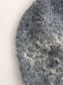 1 件蝴蝶纹理针织帽,超大号保暖羊毛混纺蝴蝶装饰休闲帽,男女通用秋冬耳暖帽 - 彩色 - 查看 10