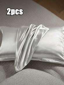 奢华桑蚕丝枕套，25 毫米缎纹面料，低致敏性纯色，带信封封口，仅可手洗，120-140 克/平方米 - 质地柔软顺滑，适合头发和皮肤，低致敏性床上用品|超薄枕套 - 彩色 - 查看 15