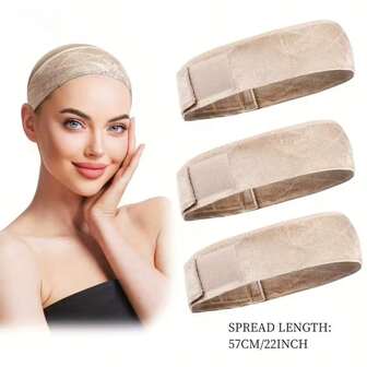 1-delat set med sammetspannband - Exklusivt för kvinnor, bekvämt, andningsbart och halkfritt pannband (för fixering av huvudbonad) - Lämplig för huvudbonadsställ och skyltdockor, modehårband, vinterhåraccessoarer