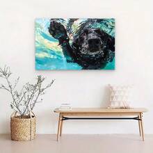 Framed Chic Black Labrador Swimming Canvas Art - Modern HD Print Wall Decor For Living Room & Bedroom, Easy-To-Hang Poster, Light Luxury, Studio Hallway, Art And Crafts - Đóng khung - Xem 5
