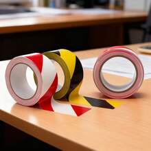 1 Roll Yellow Black/Red White PE Material Safety Non-Adhesive Warning Tape, Fire Safety Isolation Tape, Disposable Safety Barrier Tape For Hazardous Areas, Crime Scenes