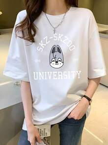 Camiseta Mujer " K-Pop" – Algodón 100% Suave, Diseño Moderno de Integrantes, Estilo Casual para Fans, Estampado Duradero, Tallas S-XXL - Blanco - Ver 1