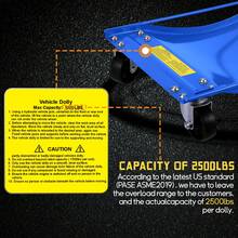 Set de 2 Plataformas para Ruedas Capacidad 2268 kg con 4 Ruedas de Acero de 9 cm para Automóviles Vehículos - Azul - Ver 3