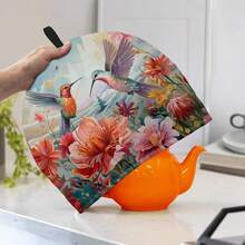 Hummingbird Tea Cozy For Teapot Insulated Rose Hibiscus Tea Pot Cover Home Kitchen Decorative Tea Cosy For Teapot Dust Protector For Women,HummingbirdRoseHibiscus - HummingbirdRoseHibiscus - View 4