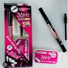Kit 3 en 1: Delineador Líquido 36H + Lápiz de Cejas + Jabón Fijador Romantic Rain - Waterproof & Efecto 3D - Negro - Ver 2
