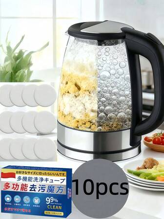 Eliminador de sarro con ácido cítrico - Limpiador de escala para hervidores eléctricos, teteras y cafeteras domésticas - Elimina manchas y suciedad resistentes causadas por el sarro - Pastillas descalcificadoras para uso doméstico (Se envían aleatoriamente paquetes nuevos y antiguos, ¡gracias por su comprensión!)