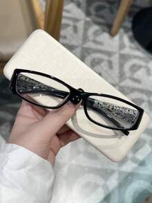 1 buc. ochelari de modă cu lentile transparente pentru femei, ramă mică vintage nouă, design personalizat, elegant, imprimat, ochelari de protecție casual și versatili pentru uz zilnic, acasă, naveta, birou - clar - Vizualizare 13