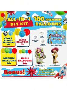 Cartoon Balloon Garland Arch Set For Birthday Party Holiday Essentials Birthday Scene Setting Props - Multicolor - View 3