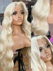 Platinum Blonde Wig Human Hair 250 Density White Colored Body Wave Lace Front Wigs Human Hair 13x4 HD Natural Wavy Glueless Wigs Human Hair Pre Plucked With Baby Hair Brazilian Virgin Wig Human Hair Ready To Wear - SWhite - 查看 1