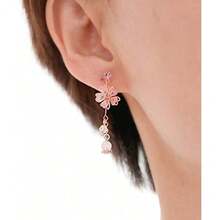 Sakura Leaf Statement Earrings - Dainty Flower And Design - Hoa anh đào cổ tích - Xem 3