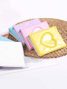 1pc Dopamine Cute Photo Album, Large Capacity 3-Inch Ins Style Couple Travel Photo Album, Fashion Minimalist Mirror Heart Mini Photo Book