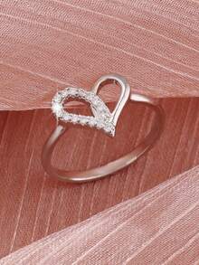 1 chiếc nhẫn vương miện Zirconia thời trang đa năng, phong cách Châu Âu và Châu Mỹ, quà tặng cho phụ nữ vào ngày lễ tình nhân, ngày của mẹ, sinh nhật, tiệc tùng - Bạc - Xem 2
