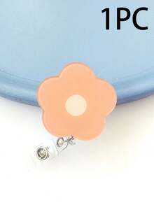 1 Stück bunte Acryl-Blumen-Krankenschwester Einziehbare Clip mit leicht zu ziehender drehbarer Abzeichen-Halterung, Plastik-Ausweishülle mit Clip, Büropersonal, Krankenschwester, Arzt, Studenten-ID-Zubehör, ausziehbarer Schlüsselband-Abzeichen-Clip