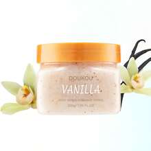 DOU KOU DOUKOU Vanilla Body Scrub, Sea Salt Physical Exfoliating Body Scrub, With Collagen, Caffeine, Hyaluronic, Retinol,Niacinamide, Shea Sugar Exfoliating Hydrating, Gentle Skincare Birthday, Valentines Day Gift, Christmas Stuffers, New Years Gift, 7.05oz - Vanilla - View 1