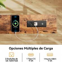 100cm Mesa Recibidor Entrada con Tomacorrientes y Puertos USB,Consola de Entrada,Muebles Consola para Sala,Bufets, Vitrinas y Credenzas,Mesa de Sofá,Barra de Café - Granate - Ver 7