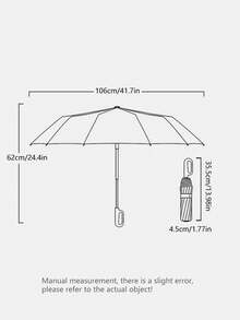 1把防风自动伞，24根伞骨，高密度防水面料，全自动反向折叠 - 旋转环锁手柄 - 易携爪柄 - 便携旅行伞 - 防雨防紫外线，UPF50+，黑色防紫外线涂层，一键开合，适用于暴雨和大风天气，雨季必备