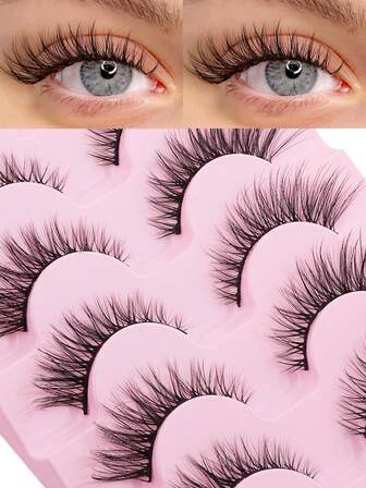 7 pares de pestañas postizas rizadas, pestañas postizas delgadas, extienden naturalmente el final del ojo, pestañas postizas 3D gruesas y rizadas, reutilizables, adecuadas para maquillaje diario, fiestas y otras ocasiones