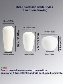 1pc Black & White Textured Decorative Vase, Imitation Ceramic Vase, Modern Matte Tabletop Vase (3 Sizes), Striped Texture Faux Ceramic Decorative Bottle, Suitable For Living Room, Entryway Cabinet, Coffee Table, Bedroom Nightstand, Bookshelf, Cafe Corner, Studio Display, Luxury Clothing Store Display, Wedding Reception Area, Party Decor, Can Be Paired With Floral Arrangements, Dried Flowers, Eucalyptus, Wheat Stalks, Fresh Flowers, Roses, Lilies, Artificial Plants, Nordic Style Greenery - Multicolor - View 10