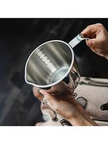 600ml/20oz Durable 316 Stainless Steel Multipurpose Measuring Cup - Suitable For Cooking, Baking, Coffee, Tea - Commercial & Home Kitchen Use - Easy Clean Design, Cooking Measure Cup, Baking Essential, Ergonomic Handle, Polished Surface, Material - Multicolor - View 3