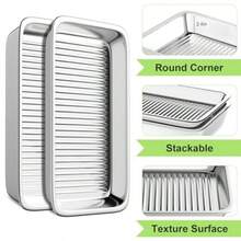 Stainless Steel Large Capacity Grilling Prep And Serving Tray With Integrated Grill Carry System Deep BBQ Food Prep Tray For  Marinating Of Raw And Cooked Foods Multi-Functional BBQ Food Preparation Set Designed For Outdoor Cooking Easy To Clean And Durable For High-Heat Applications - Silver - View 4