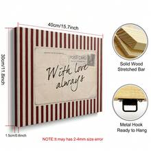 1 件装裱/未装裱“永远的爱”复古明信片墙艺术海报，红色条纹情人节浪漫老式帆布印刷，简约风格，乡村田园风装饰，复古绘画，适合情侣、公寓、客厅、卧室、现代家居装饰 - 彩色 - 查看 7