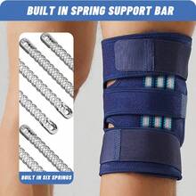 单件装加大码护膝，特大号，适用于体重300磅（约136公斤）的膝盖，可调节压力，配备6个弹簧支撑，透气面料和硅胶设计，安全绑带闭合，经久耐用，四季皆宜，男女通用，护膝设计时尚，佩戴舒适。