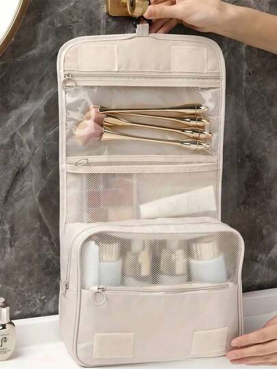 Travel Toiletry Bags Makeup Storage Bag Hanging Cosmetic Bag For Shower Room Accessories Portable Cosmetic Storage Bag Waterproof Makeup Bag For Bathroom Makeup Organizer Makeup Storage Cosmetics Bags Cosmetic Organizer Summer Travel Essentials Beach Travel Accessories Travel Must Haves Cruise Essentials School Supplies School Stuff Bridesmaid Gifts