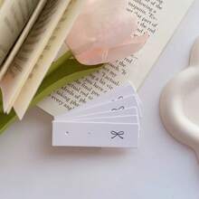 25/50/100Pcs Earring Presentation Cards With "Bow" Printed On Them, Earring Classic White Jewelry Holder, Retail Packaging - Card - View 3