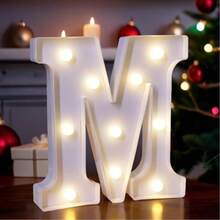 A Set Of 6 Wedding Decoration Holiday Party Packages, LED Lights With Neon Lettered Desktop Logos For "Mr. And Mrs.", Independent Plastic Battery Powered, Perfect For Photo Props, Valentine's Day Anniversary Wedding Decorations - Powered By AA Batteries (Batteries Not Included) - 白色 - 查看 5