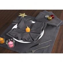 12-Pack 1OO% Cotton Dinner Napkins 18 By 18-Inch Soft Absorbent Comfortable - Ideal For Events And Regular Use - Charcoal,18x18EveryDayNapkin,Charcoal - 木炭 - 查看 5