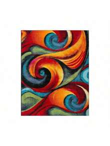 1pc Modern Abstract Area Rug - Geometric Pattern Design, Suitable For Living Room, Bedroom Or Cafe, Living Room Carpet - Multicolor - View 5