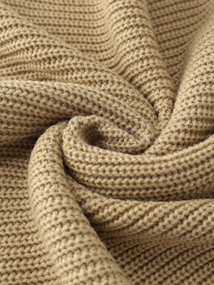 メンズ コンフォータブル ミニマリスト ボタンディテール 長袖 クルーネック セーター、カジュアル 多用途 デイリーウェア、秋冬 - カーキ - 見る 7