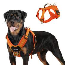 中/大型犬战术胸背带，带手柄和牵引绳扣，可调节反光带，便于训练和遛狗时控制 - 彩色 - 查看 17