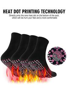 جوارب تسخين ذاتي، جوارب تدليك صحية، جوارب تدفئة القدم سميكة متوسطة الطول، جوارب مقاومة للبرد، جوارب تسخين ذاتي بنقاط الضغط، جوارب تدليك القدم حرارية - متعدد الألوان - مشاهدة 5