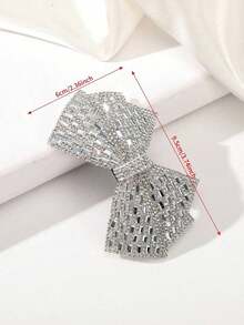 1pc Rhinestone Bowknot Spring Clip Hair Accessory, Suitable For Daily Wear, Bows, Cute, Looks Of Party