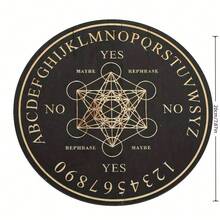 Prato decorativo preto hexagonal em forma de estrela, ornamentos de cristal de quartzo, disco de adivinhação de madeira para jogos de festa.