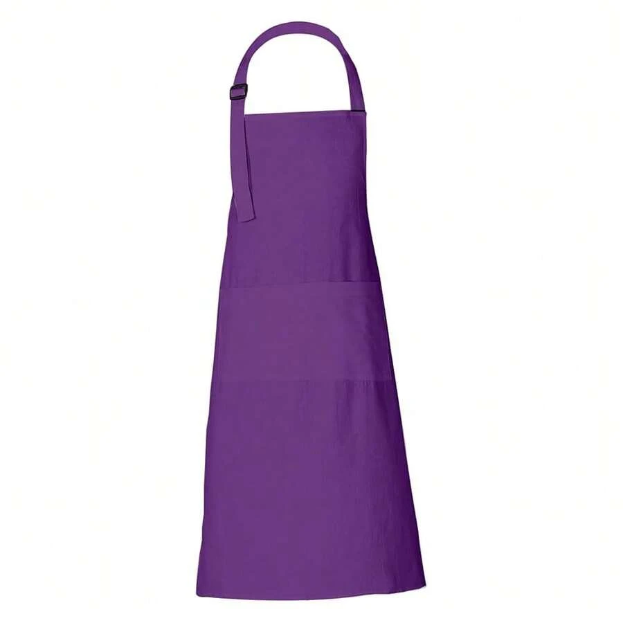 RAJRANG 1OO% Cotton CooFKing Apron With 3 Pockets Kitchen Chef BBQ Adjustable Bib Aprons For Women Men,SparklingGrapeViolet - Nho lấp lánhViolet - Xem 1