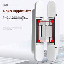 1pc Three-Dimensional Adjustable Cross Hinge Hidden Hinge Invisible Door Closure - Multicolor - View 5