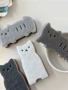 4 buc burete de spălat vase, lavetă abrazivă, burete de curățare a bucătăriei, burete compozit de spălat vase cu trei straturi, formă drăguță de câine, cadou perfect interesant