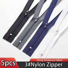 5 Stücke #3 Nylon Reißverschlüsse mit geschlossenem Ende, Hosenschlitz Reißverschluss, Taschen Reißverschluss, verschiedene Größen & Farben für DIY Nähen, Taschen, Geldbörsen - 3# Nylon-Reißverschluss - Übersicht 6