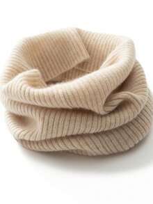 1 pezzo Scalda collo unisex in lana tinta unita, scaldacollo lavorato a maglia spesso e caldo, sciarpa da collo versatile per autunno/inverno - Multicolore - Visualizzare 2