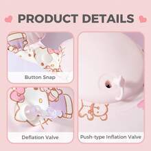 Miniso Sanrio Hello Kitty Portable Inflatable U Pillow - Skin-Friendly PVC Fabric, Cartoon Printed, Office Commute & Long Trip Neck Pillow (1 PC) - Pink - View 9