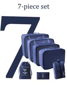 7pcs Large-Capacity Portable Travel Storage Bags, Waterproof Luggage Storage Bags, Clothing Storage Bags, Shoe Bags, Essential For Travel, Travel Accessories, Travel Bags, Underwear Shoe And Toiletries Storage, Clothing Organization, School Luggage Storage, Bedroom Clothing Organization, Outdoor Hiking Luggage Storage