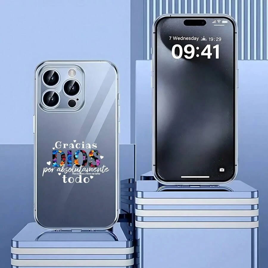 de moda transparentes, carcasa de teléfono transparente Cubierta de teléfono transparente con diseño de texto y personajes Gracias por absolutamente todo para iPhone estilo moderno protección completa para uso diario Prevención de caídas - transparente - Ver 1