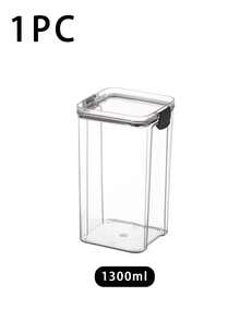 1 件装厨房冰箱透明塑料谷物容器，密封罐储物盒，不适用于洗碗机，不适用于微波炉 - 無色 - 查看 13