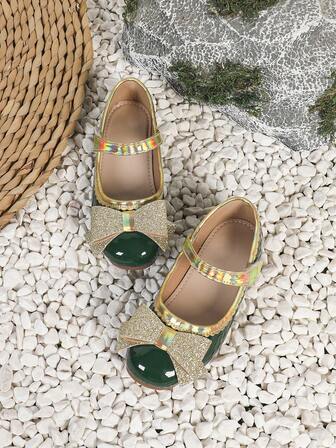 1 Pair Girls' Sweet Floral Hook And Loop Flat Mary Jane Casual Shoes, Suitable For All Seasons