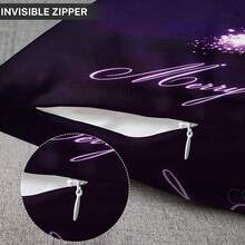 Purple Christmas Pillow Covers Xmas Tree Nature Purple Winter Throw Pillow Cover Sparkle Pillowcase Size 18x18 Inches Two Sided Print,18inchx18inch(Packof1) - 18inchx18inch(Packof1) - View 7