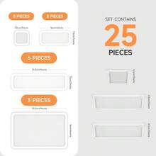 25 PCS Clear Plastic Drawer Organizer Set, 4 Sizes Desk Drawer Divider Organizers And Storage Bins For Makeup, Jewelry, Gadgets For Kitchen, Bedroom, Bathroom, Office - 無色 - 查看 2