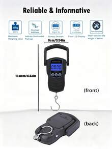 ميزان حقائب سفر 50 كجم، ميزان معلق محمول عالي الدقة، شاشة LCD رقمية عالية الوضوح، تبديل وحدات متعددة، مناسب لموازين البريد، الموازين المعلقة الصناعية، الموازين الإلكترونية، موازين الصيد، الموازين الإلكترونية المحمولة، تعمل بالبطارية (البطاريات غير مشمولة) - متعدد الألوان - مشاهدة 8